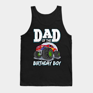 Mens Dad Of The Birthday Boy Monster Truck Theme Party Tank Top